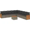 Image de vidaXL - 10-delige - Loungeset - met - kussens - poly - rattan - grijs
