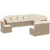 Image de vidaXL - 10-delige - Loungeset - met - kussens - poly - rattan - beige