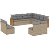 Image de vidaXL - 11-delige - Tuinset - met - kussens - poly - rattan - beige