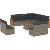 Image de vidaXL - 12-delige - Loungeset - met - kussens - poly - rattan - grijs