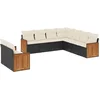 Image de vidaXL - 9-delige - Loungeset - met - kussens - poly - rattan - zwart