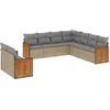 Image de vidaXL - 9-delige - Loungeset - met - kussens - poly - rattan - beige