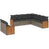 Image de vidaXL - 9-delige - Loungeset - met - kussens - poly - rattan - grijs