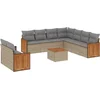 Image de vidaXL - 10-delige - Loungeset - met - kussens - poly - rattan - beige