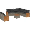 Image de vidaXL - 10-delige - Loungeset - met - kussens - poly - rattan - grijs