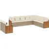 Image de vidaXL - 10-delige - Loungeset - met - kussens - poly - rattan - beige