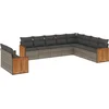Image de vidaXL - 10-delige - Loungeset - met - kussens - poly - rattan - grijs