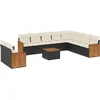 Image de vidaXL - 11-delige - Loungeset - met - kussens - poly - rattan - zwart