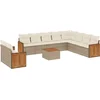 Image de vidaXL - 11-delige - Tuinset - met - kussens - poly - rattan - beige