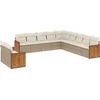 Image de vidaXL - 11-delige - Tuinset - met - kussens - poly - rattan - beige