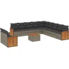 Image de vidaXL - 12-delige - Loungeset - met - kussens - poly - rattan - grijs