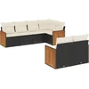 Image de vidaXL - 7-delige - Loungeset - met - kussens - poly - rattan - zwart