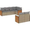 Image de vidaXL - 7-delige - Loungeset - met - kussens - poly - rattan - beige