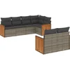 Image de vidaXL - 7-delige - Loungeset - met - kussens - poly - rattan - grijs