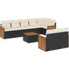 Image de vidaXL - 9-delige - Loungeset - met - kussens - poly - rattan - zwart