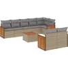 Image de vidaXL - 9-delige - Loungeset - met - kussens - poly - rattan - beige