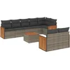 Image de vidaXL - 9-delige - Loungeset - met - kussens - poly - rattan - grijs
