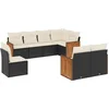 Image de vidaXL - 8-delige - Loungeset - met - kussens - poly - rattan - zwart