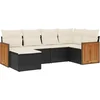 Image de vidaXL - 6-delige - Loungeset - met - kussens - poly - rattan - zwart