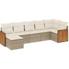 Image de vidaXL - 7-delige - Loungeset - met - kussens - poly - rattan - beige