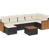 Image de vidaXL - 8-delige - Loungeset - met - kussens - poly - rattan - zwart
