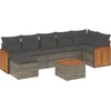Image de vidaXL - 8-delige - Loungeset - met - kussens - poly - rattan - grijs