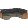 Image de vidaXL - 7-delige - Loungeset - met - kussens - poly - rattan - grijs