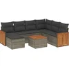 Image de vidaXL - 8-delige - Loungeset - met - kussens - poly - rattan - grijs