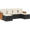 Image de vidaXL - 6-delige - Loungeset - met - kussens - poly - rattan - zwart