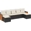 Image de vidaXL - 7-delige - Loungeset - met - kussens - poly - rattan - zwart
