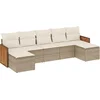 Image de vidaXL - 7-delige - Loungeset - met - kussens - poly - rattan - beige