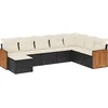 Image de vidaXL - 8-delige - Loungeset - met - kussens - poly - rattan - zwart