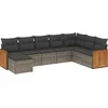 Image de vidaXL - 8-delige - Loungeset - met - kussens - poly - rattan - grijs