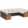 Image de vidaXL - 9-delige - Loungeset - met - kussens - poly - rattan - zwart