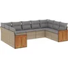 Image de vidaXL - 9-delige - Loungeset - met - kussens - poly - rattan - beige