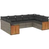 Image de vidaXL - 9-delige - Loungeset - met - kussens - poly - rattan - grijs