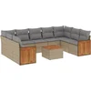 Image de vidaXL - 10-delige - Loungeset - met - kussens - poly - rattan - beige