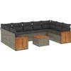 Image de vidaXL - 10-delige - Loungeset - met - kussens - poly - rattan - grijs