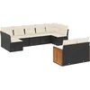 Image de vidaXL - 9-delige - Loungeset - met - kussens - poly - rattan - zwart