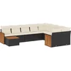 Image de vidaXL - 10-delige - Loungeset - met - kussens - poly - rattan - zwart