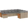 Image de vidaXL - 10-delige - Loungeset - met - kussens - poly - rattan - beige