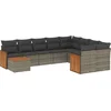 Image de vidaXL - 10-delige - Loungeset - met - kussens - poly - rattan - grijs