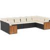 Image de vidaXL - 10-delige - Loungeset - met - kussens - poly - rattan - zwart