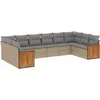 Image de vidaXL - 10-delige - Loungeset - met - kussens - poly - rattan - beige