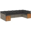 Image de vidaXL - 10-delige - Loungeset - met - kussens - poly - rattan - grijs
