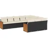 Image de vidaXL - 10-delige - Loungeset - met - kussens - poly - rattan - zwart