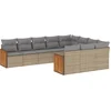 Image de vidaXL - 10-delige - Loungeset - met - kussens - poly - rattan - beige