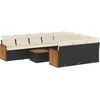 Image de vidaXL - 11-delige - Loungeset - met - kussens - poly - rattan - zwart