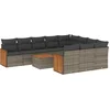 Image de vidaXL - 11-delige - Loungeset - met - kussens - poly - rattan - grijs