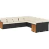 Image de vidaXL - 10-delige - Loungeset - met - kussens - poly - rattan - zwart